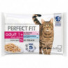 PERFECT FIT - Pâtée pour chat Stérilisé en sauce Saumon Poissons - paquet de 4 sachets de 85 g Sonico.fr