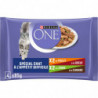 PURINA ONE - Spécial Chat Appétit Dificile Poulet Boeuf Pâtée pour chat - paquet de 4 sachets de 85 g Sonico.fr