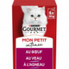 PURINA GOURMET - Mon Petit Intense Buf Veau Agneau Pâtée pour chat - boite de 6 sachets de 50 g Sonico.fr