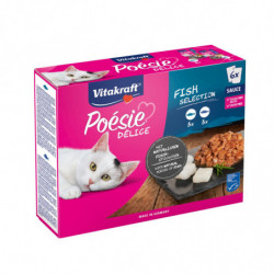 VITAKRAFT - Poésie Délice Fish Sélection en Sauce Pâtée pour chat - boite de 6 sachets de 85 g Sonico.fr