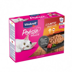 VITAKRAFT - Poésie Délice Country Sélection en Gelée Pâtée pour chat - boite de 6 sachets de 85 g Sonico.fr