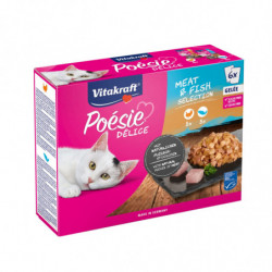 VITAKRAFT - Poésie Délice Fish Meat Sélection en Gelée Pâtée pour chat - boite de 6 sachets de 85 g Sonico.fr