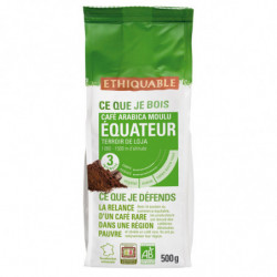 ETHIQUABLE - Equateur Bio Café moulu pur arabica - paquet de 500 g Sonico.fr