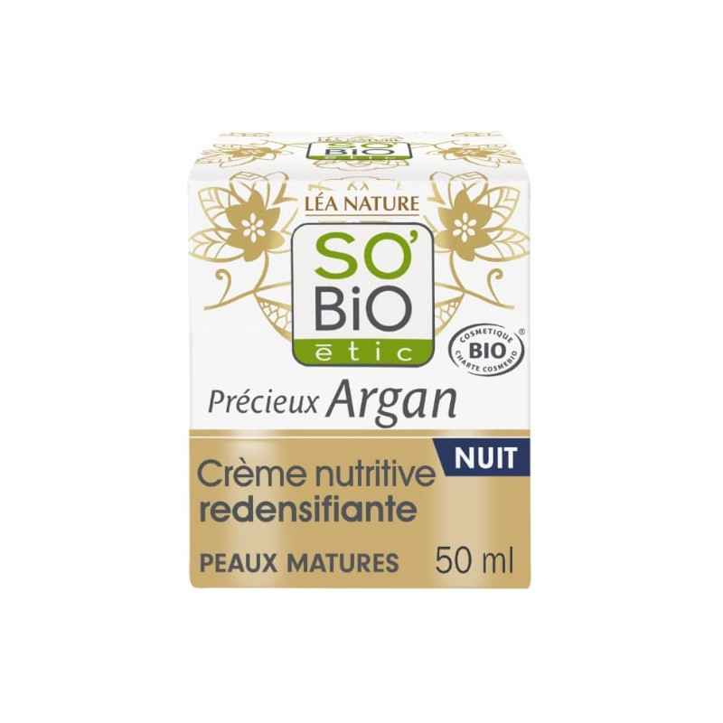 SO BIO ETIC - Précieux Argan Crème nutritive redensifiante Nuit - 50 ml Sonico.fr