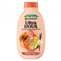 ULTRA DOUX - Shampoing 2-En-1 Démêlant Cheveux Longs Lait De Vanille Papaye - flacon de 300 ml Sonico.fr