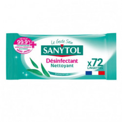 SANYTOL - lingettes désinfectantes Eucalyptus - paquet de 72 lingettes Sonico.fr