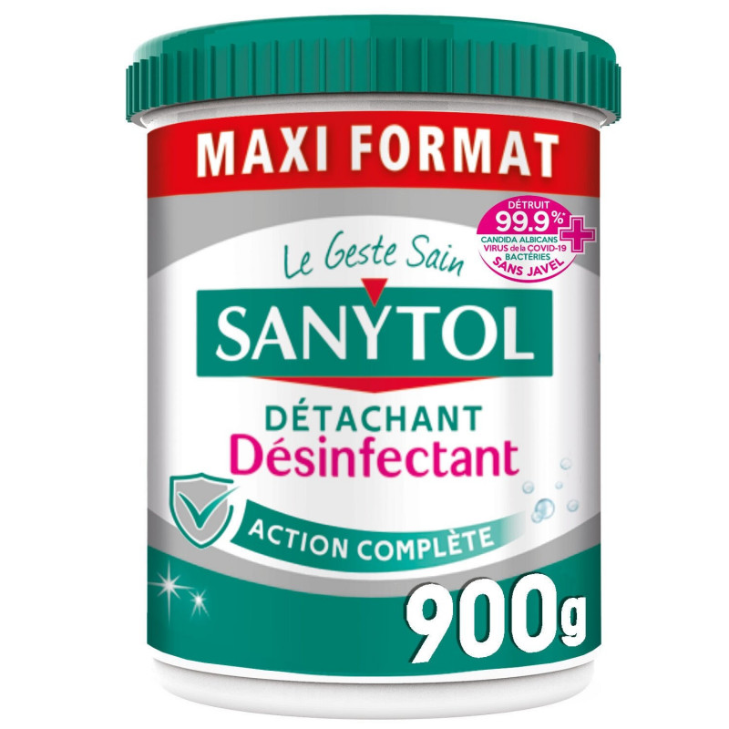 SANYTOL - Détachant Désinfectant Action Complete - boite de 900 g Sonico.fr