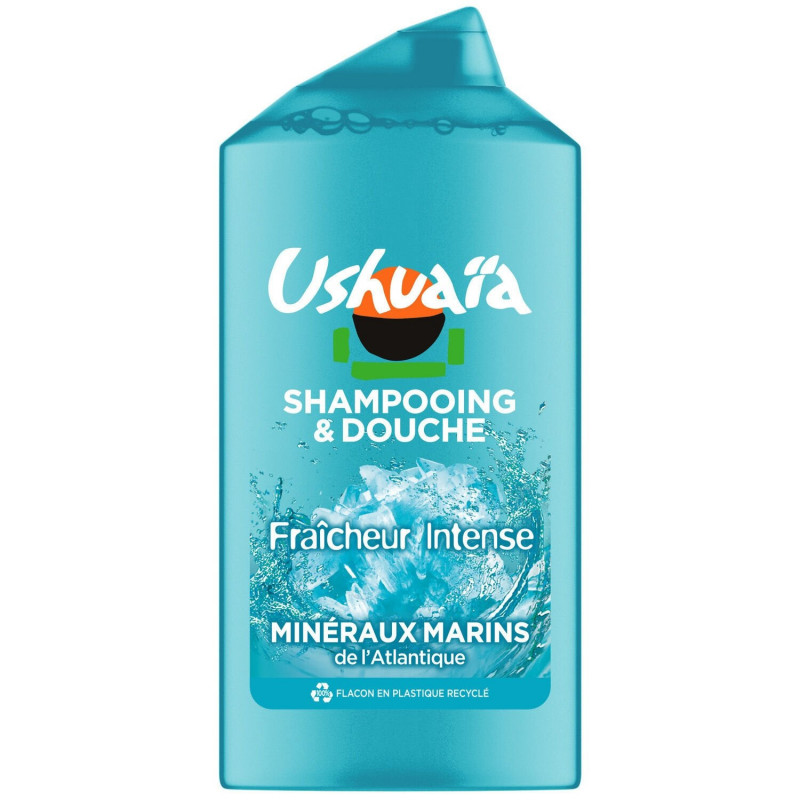 USHUAIA - Shampooing Gel Douche Fraîcheur Intense Minéraux Marins - flacon de 300 ml Sonico.fr
