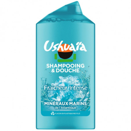 USHUAIA - Shampooing Gel Douche Fraîcheur Intense Minéraux Marins - flacon de 300 ml Sonico.fr