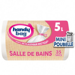 HANDY BAG - Sac poubelle à lien 5 L Salle de Bains - rouleau de 35 sacs Sonico.fr