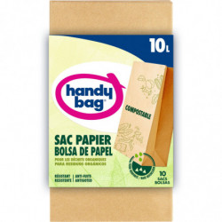 HANDY BAG - Sacs Poubelle Compostable en papier 10 L - paquet de 10 Sacs Sonico.fr