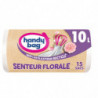 HANDY BAG - Sacs Poubelle à poignées coulissantes Salle de Bains 10 L senteur florale - Rouleau de 15 Sacs Sonico.fr