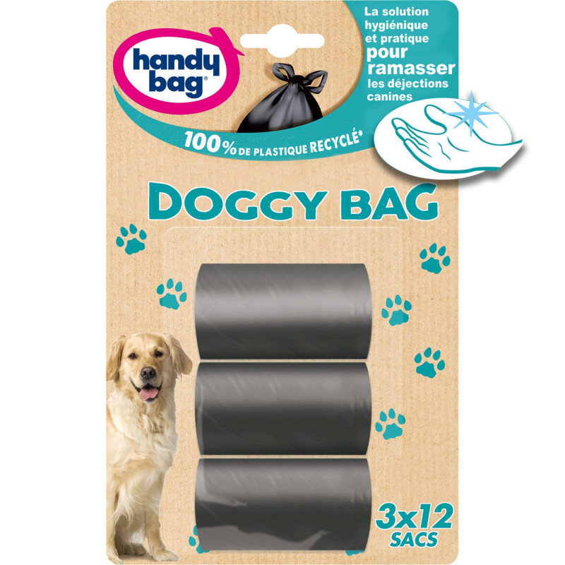 HANDY BAG - Sacs Poubelle Doggy Bag - paquet de 3 Rouleaux de 12 Sacs Sonico.fr