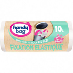 HANDY BAG - Sacs Poubelle à fixation élastique Salle de Bains 10 L - Rouleau de 15 Sacs Sonico.fr