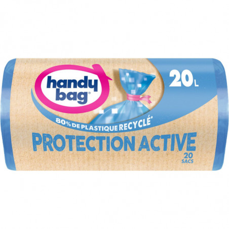 HANDY BAG - Sacs Poubelle à lien Protection Active 20 L - Rouleau de 20 Sacs Sonico.fr
