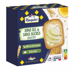 PASQUIER - Biscottes Sans Sel Sans Sucres Ajoutés - boite de 300 g  Sonico.fr
