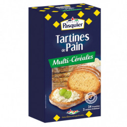 PASQUIER - Tartines de Pain grillé Multi-Céréales - boite de 24 tranches - 240 g Sonico.fr