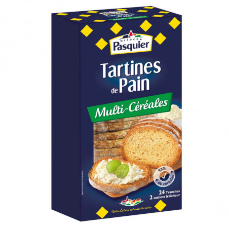 PASQUIER - Tartines de Pain grillé Multi-Céréales - boite de 24 tranches - 240 g Sonico.fr