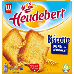 HEUDEBERT - Biscottes 96% de céréales La Biscotte - boîte de 36 tranches - 290 g Sonico.fr