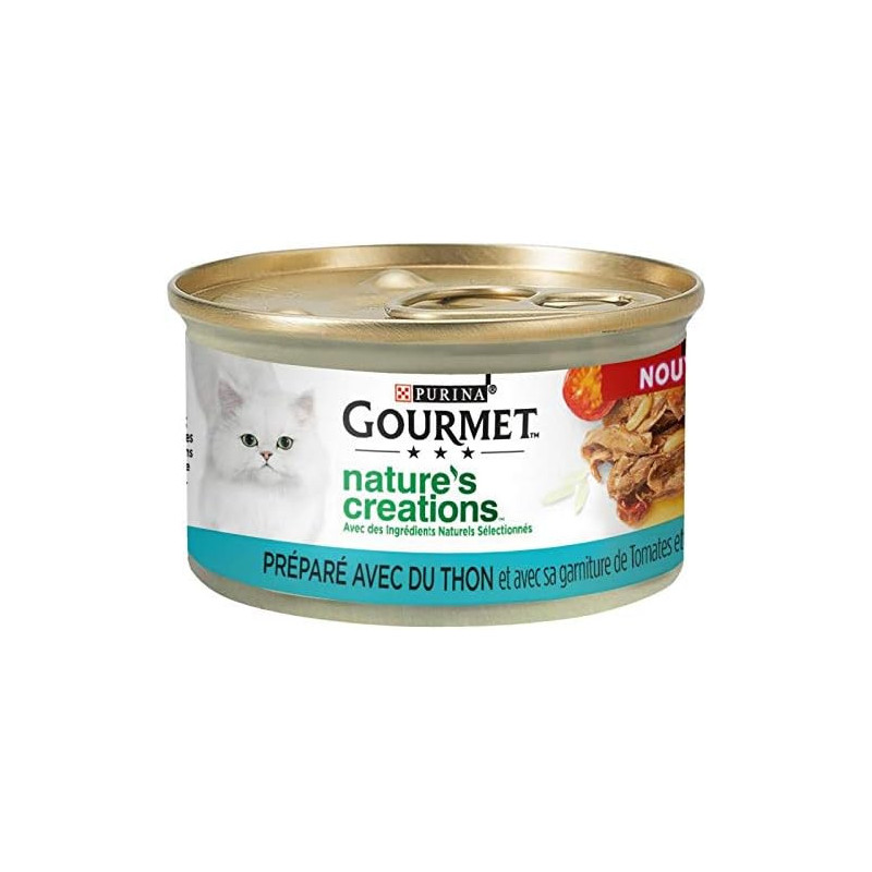 PURINA GOURMET - Natures Creations Thon Pâtée pour chat - boite de 85 g Sonico.fr