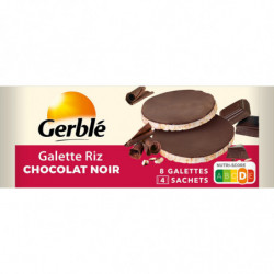 GERBLE - Galette riz chocolat noir - sachet de 130,4 g Sonico.fr