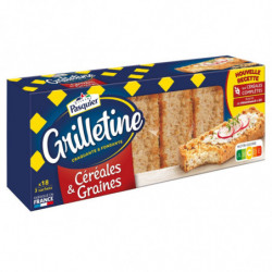 PASQUIER - Grilletine Biscottes céréales & graines - boite de 255 g Sonico.fr