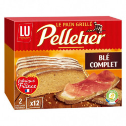LU - Pelletier Pain grillé au blé complet - boîte de 24 tranches - 500 g Sonico.fr