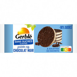GERBLE - Galette riz chocolat noir sans sucres ajoutés - sachet de 130,4 g Sonico.fr