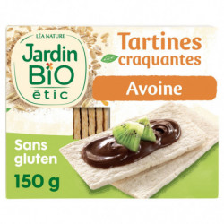 JARDIN BIO ETIC - Tartines craquantes Avoine - paquet de 150 g Sonico.fr