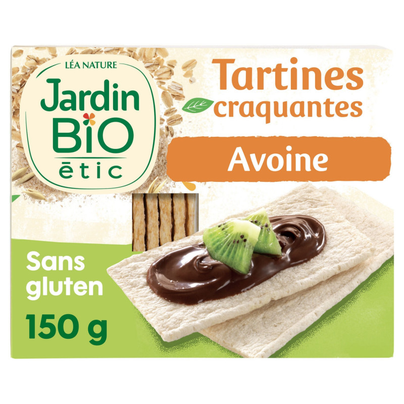 JARDIN BIO ETIC - Tartines craquantes Avoine - paquet de 150 g Sonico.fr