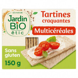 JARDIN BIO ETIC - Tartines craquantes Multicéréales Sans gluten - paquet de 150 g Sonico.fr