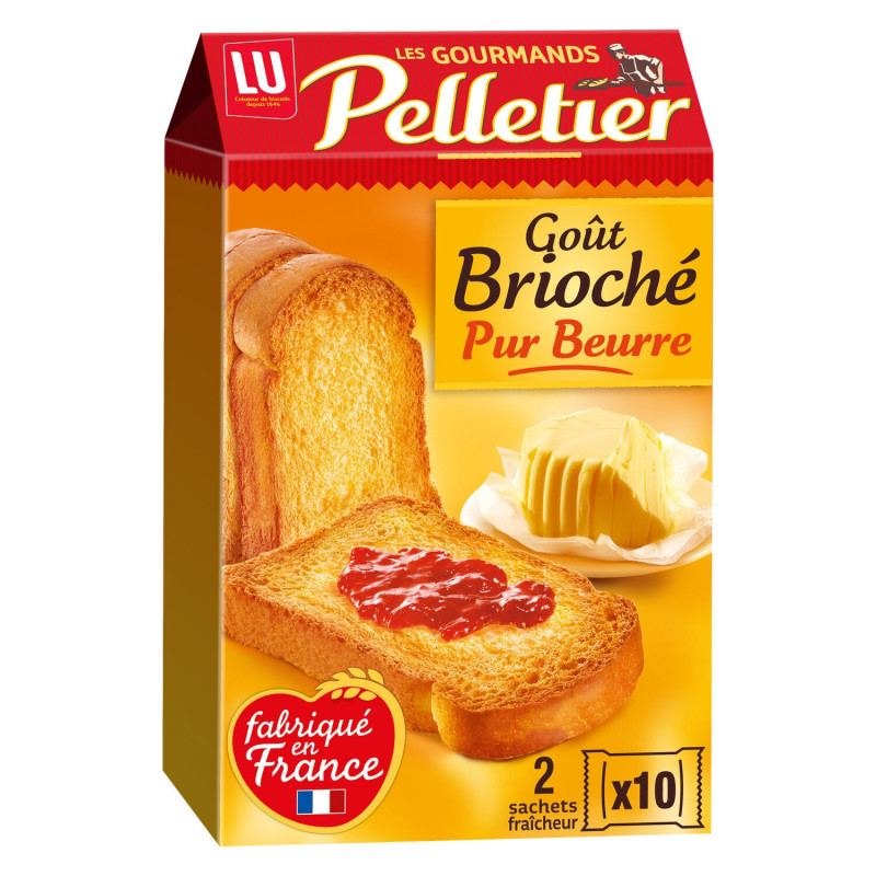 LU - Pelletier Biscottes Goût Brioché - boîte de 20 tranches - 260 g Sonico.fr