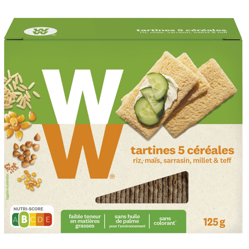 WEIGHT WATCHERS - Tartines craquante 5 céréales - boite de 125 g Sonico.fr