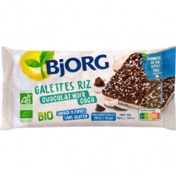 BJORG - Biscuits galettes riz chocolat noir coco bio - paquet de 90 g Sonico.fr