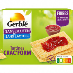 GERBLE - Tartines Crac'Form Sans Gluten Fibres - boite de 250 g Sonico.fr
