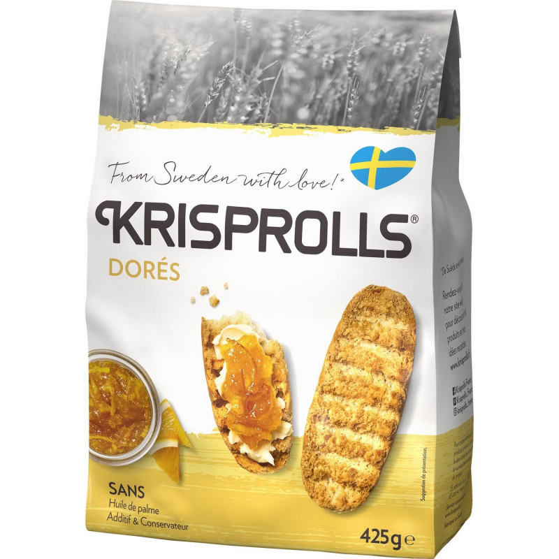 KRISPROLLS - Pain Suédois dorés - paquet de 425 g Sonico.fr