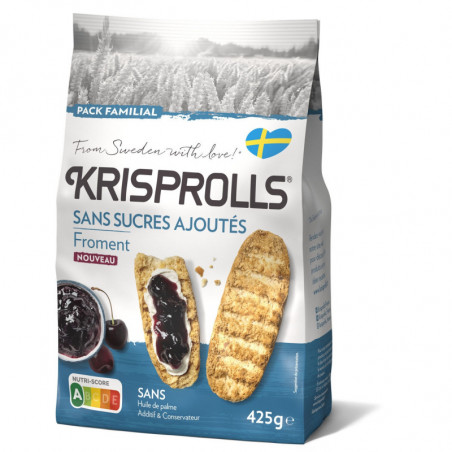 KRISPROLLS - Pain Froment Sans Sucres Ajoutés - paquet de 425 g Sonico.fr