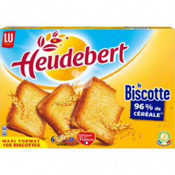 HEUDEBERT - Biscottes 96% de céréales La Biscotte - boîte de 108 tranches - 875 g Sonico.fr