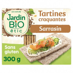 JARDIN BIO ETIC - Tartines Craquantes Sarrasin Bio Sans gluten - paquet de 300 g Sonico.fr