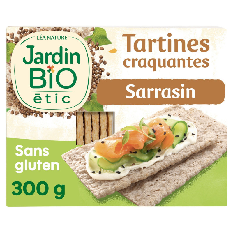 JARDIN BIO ETIC - Tartines Craquantes Sarrasin Bio Sans gluten - paquet de 300 g Sonico.fr