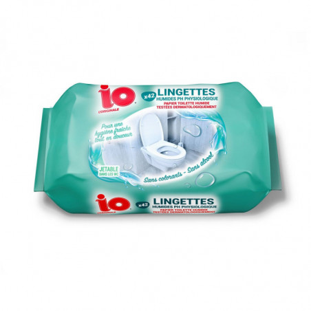 IO - Lingette Humides Ph Physiologique Papier toitette - paquet de 42 lingettes Sonico.fr