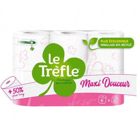 LE TREFLE - Papier toilette Maxi Douceur - paquet de 6 rouleaux Sonico.fr