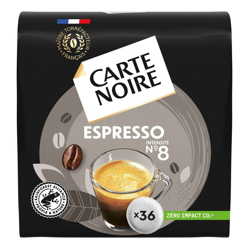 CARTE NOIRE - Espresso n°8 Café dosettes Compatibles Senseo - boite de 36 dosettes Sonico.fr