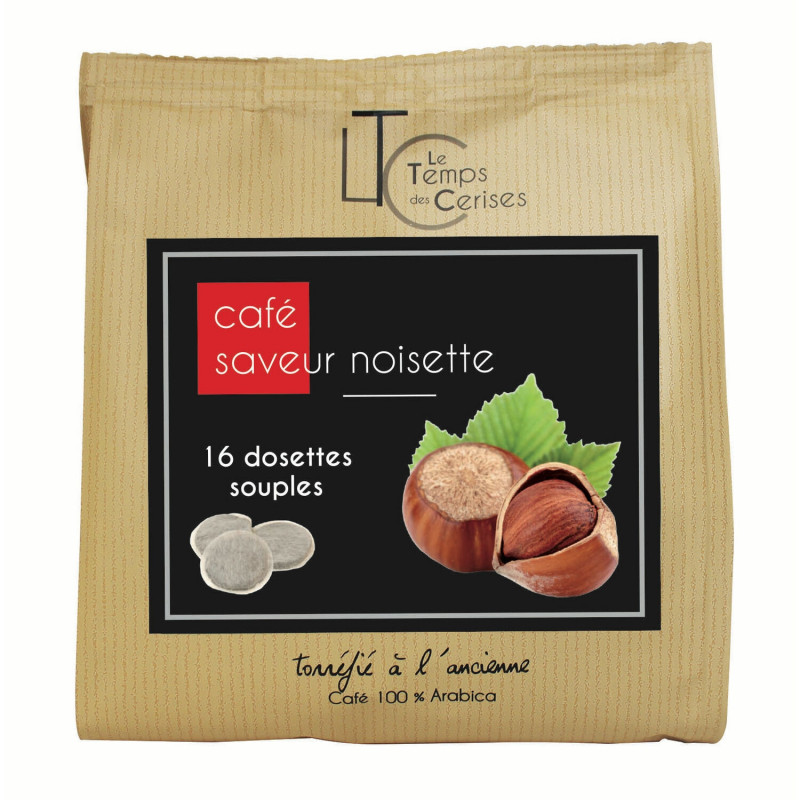 LE TEMPS DES CERISES - saveur Noisette Café dosettes Compatibles Senseo - boite de 16 dosettes Sonico.fr