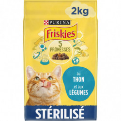 FRISKIES - Croquettes pour chat Stérilisé au thon et aux légumes - sac de 2 kg Sonico.fr