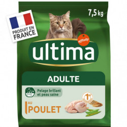 ULTIMA - Croquettes pour chat Adulte au Poulet - sac de 7,5 kg Sonico.fr