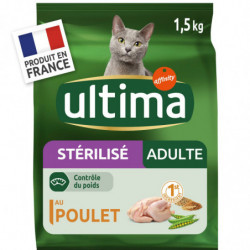 ULTIMA - Croquettes pour chat Adulte Stérilisé au Poulet - sac de 1,5 kg Sonico.fr