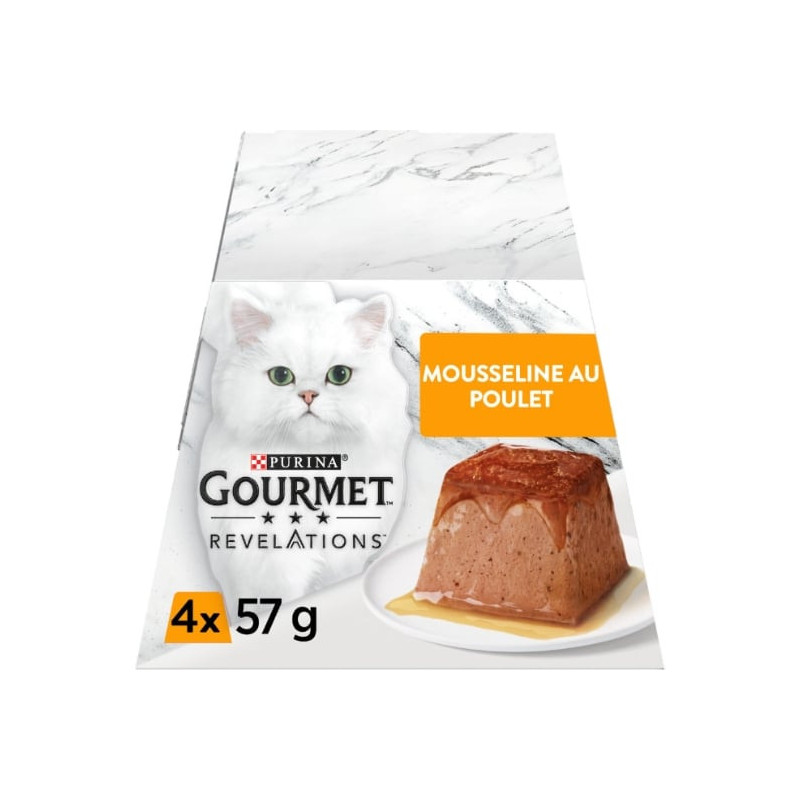 PURINA GOURMET - Révélations Mousseline Au Poulet Nappée De Sauce - Pâtée pour chat  - 4x57 g Sonico.fr