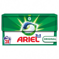 ARIEL - Lessive Capsule Original All-in-1 Pods - boîte de 28 capsules Sonico.fr