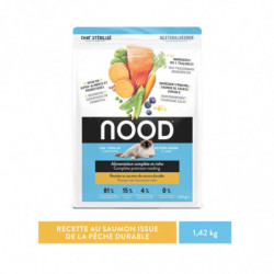NOOD - Croquettes pour chat Adulte Stérilisé au Saumon et aux légumes - sac de 1,42 kg Sonico.fr